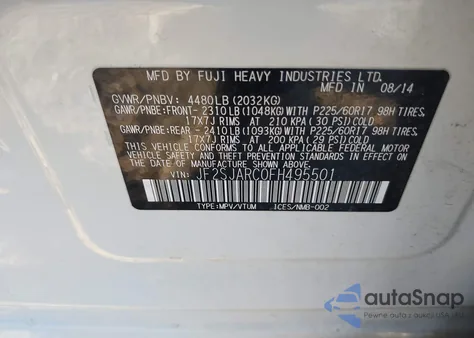 2015 Subaru Forester 2.5I Limited z USA, uszkodzony, nr VIN JF2SJARC0FH495501